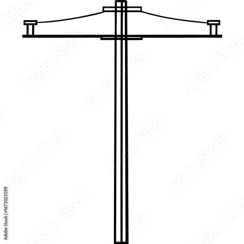 Illustration of a power pole with lines