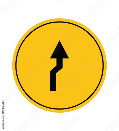 Caution Road Sign Indicating Sharp Turn Ahead for Drivers Safety