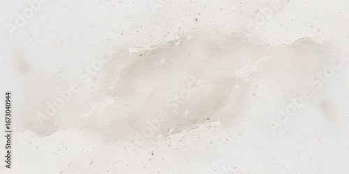 Abstract design with weathered paper effect featuring light brown stains and subtle cracks on a pale surface.	