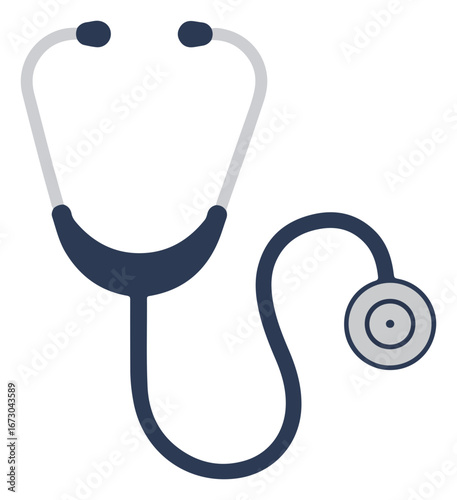 A classic medical stethoscope, a symbol of healthcare and medical examinations.