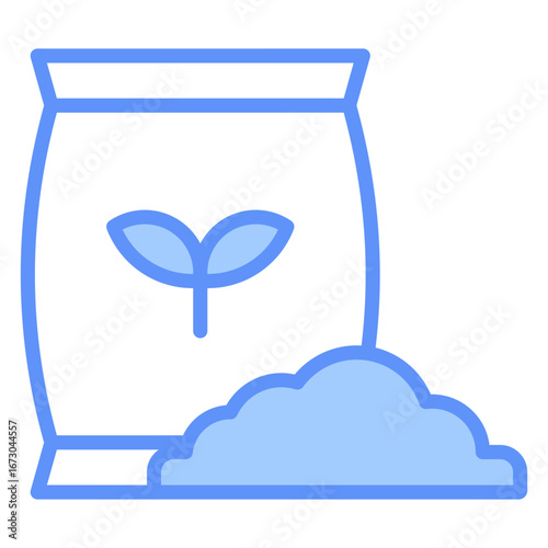 Fertilizer Outline Blue Color Icon