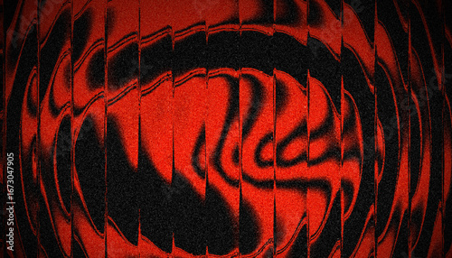 Dark red black abstract glass distortion texture with modern liquid wave futuristic design