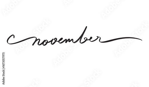 November month text font calligrahy hand written lettering script black color object icon november month happy thanksgiving day fall autumn season time november banner template november holiday nature