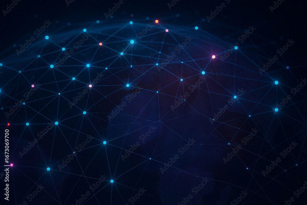 Obraz premium global connection spectacular appearance with dark theme