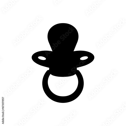 Baby pacifier flat silhouette vector flat illustration design.