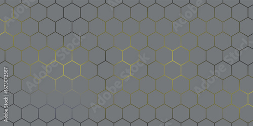 yellow hexagon seamless pattern Abstract hexagonal background