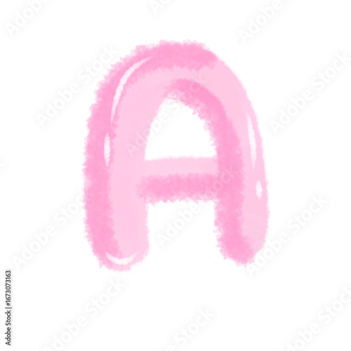 Pink Bubble Letter A | Cute Hand Drawn Alphabet