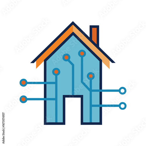 smart house logo vector
