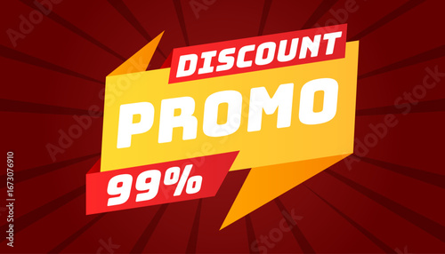 Special offer ninety-nine percent off promotional sale banner. Editable vector graphic design template for retail marketing and advertising