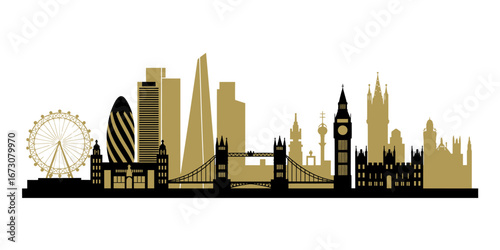 Iconic London Skyline A Golden Silhouette