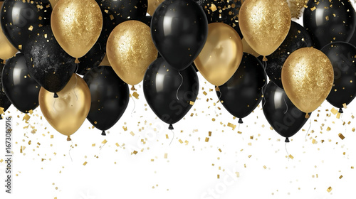 Elegant Celebration Balloons with Gold Confetti for Festive Events and Decoration