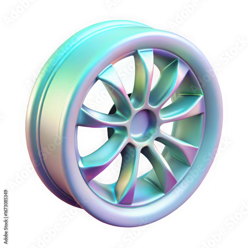 Pristine aerodynamic car wheel with multi-spoke design for high-performance vehicles