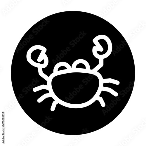 Crab on Shore Vector Glyph Icon Design