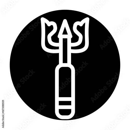 Fishing Spear Vector Glyph Icon Design