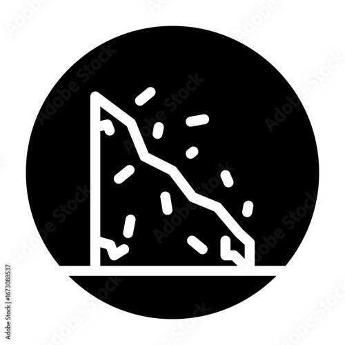 Isolated Cliff Vector Glyph Icon Design