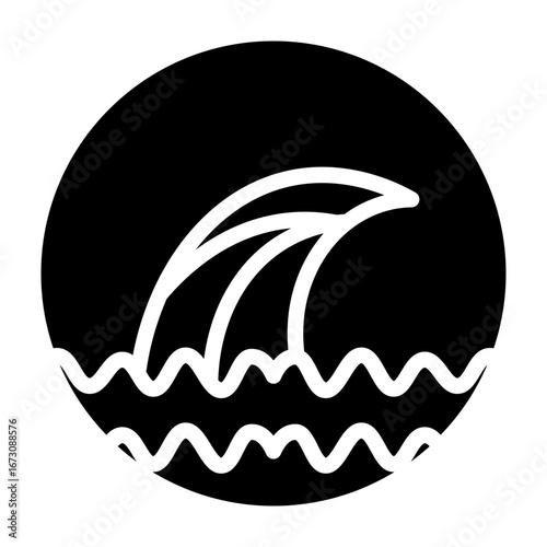 Tidal Wave Vector Glyph Icon Design