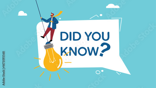 did you know template design, fun fact, expert information, explanation or solution, idea or advice message, useful knowledge or wisdom, useful tip, man talk on megaphone on did you know speech bubble