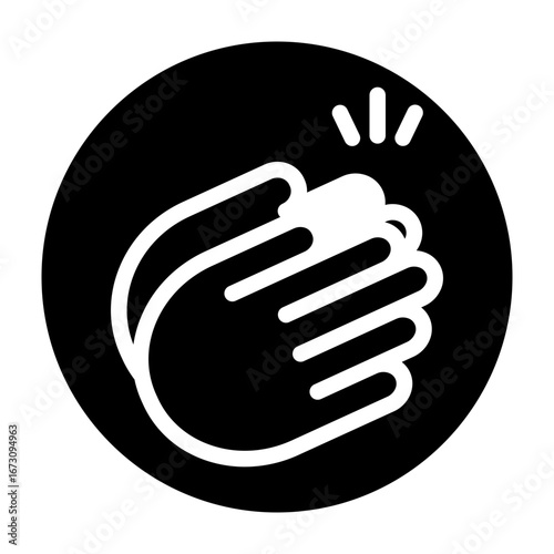 Clapping Hands Emoji Vector Glyph Icon Design