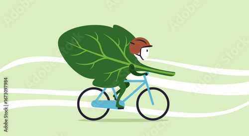 Leafy Cyclist: An Animated Bicycle Ride Through a Gentle, Verdant Environment