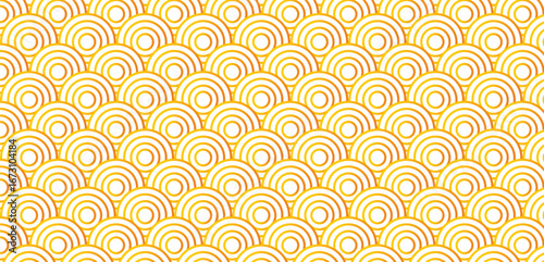 Golden Japanese wave pattern creating a textured background with repeating semicircles and circles