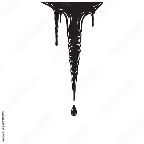 Monochrome Icicle with Dripping Water