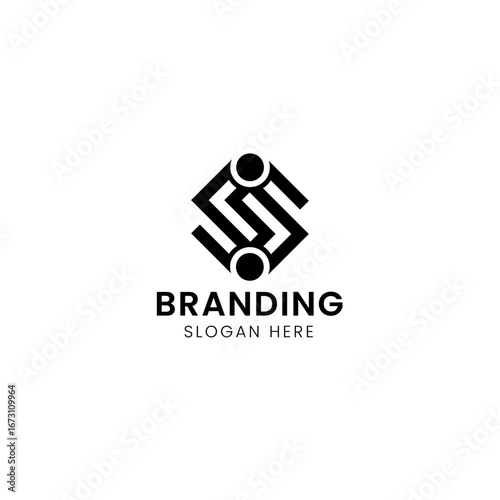 Simple iconic and symbolic letter S logo