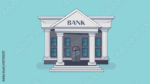 bank building vector illustration with flat design style
