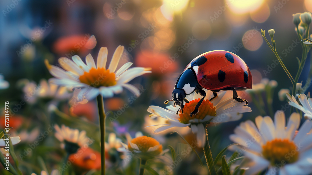 Obraz premium flower chamomile daisy natural landscape banner. Chamomile flower field.