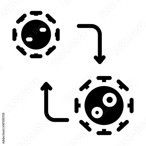 Mutated Virus Vector Glyph Icon Design