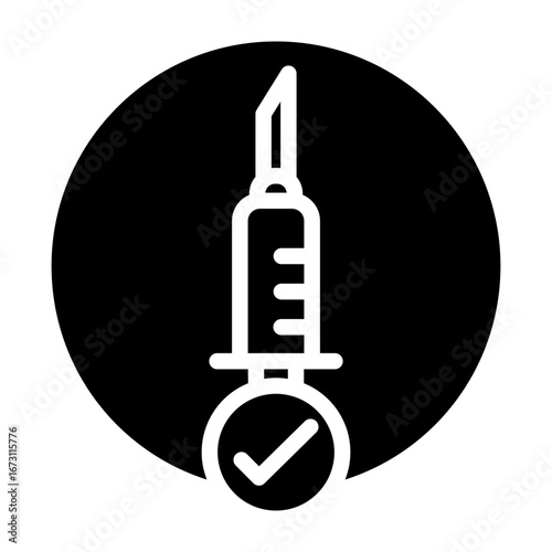 Vaccinated Badge Vector Glyph Icon Design