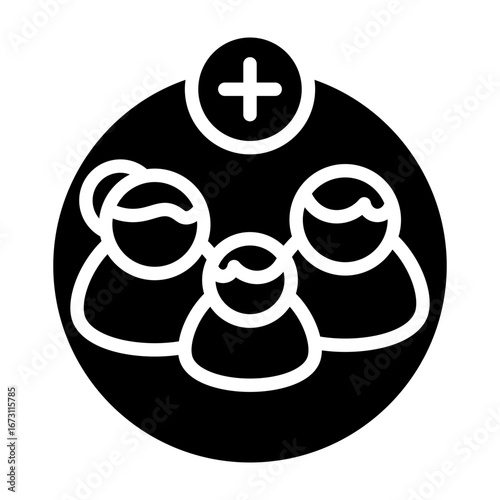 Family Vaccination Vector Glyph Icon Design