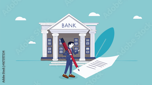 loan agreement, proof of debt payment obligations, legal money credit or borrowing document with signature, businessman signing signature on obligation banking document to make agreement
