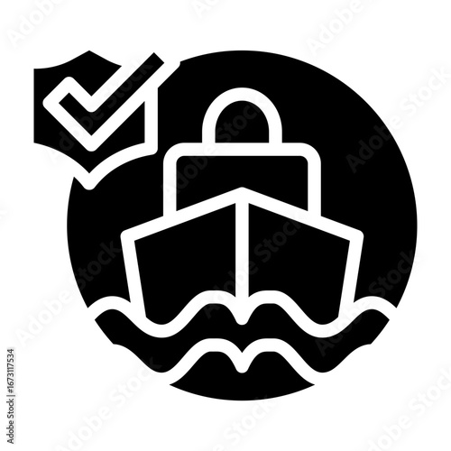 Marine Insurance Vector Glyph Icon Design