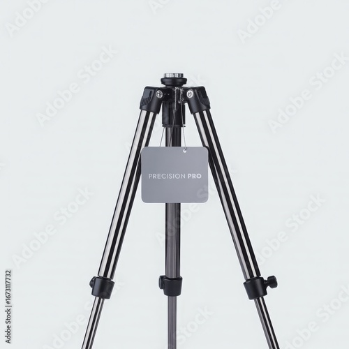 Sleek black tripod with silver legs camera accessory