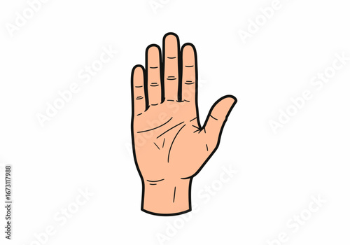 Tan human hand with fingers outstretched, suitable for diverse graphic projects needing a hand gesture concept.
