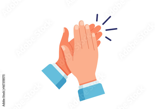Two hands clapping in unity, a powerful concept for teamwork or positivitycentered marketing materials like posters, social media graphics, or presentations.