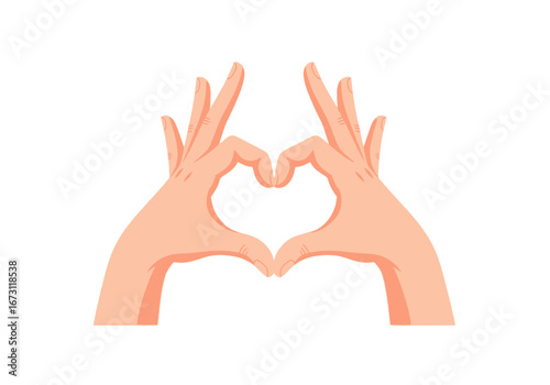 Two hands in heart shape, symbolizing love and affection. Perfect for romantic concepts, valentines day designs, and relationship themes.
