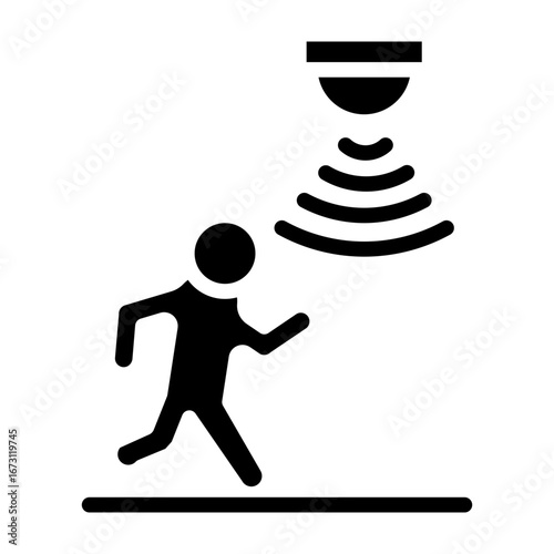 Motion Detector Vector Glyph Icon Design