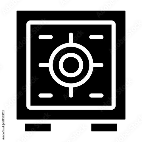 Safe Vault Vector Glyph Icon Design