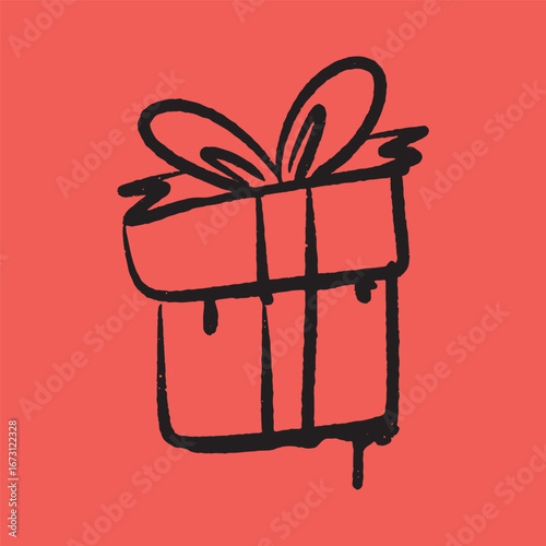 Illustration of an Merry Christmas Gift Graffiti