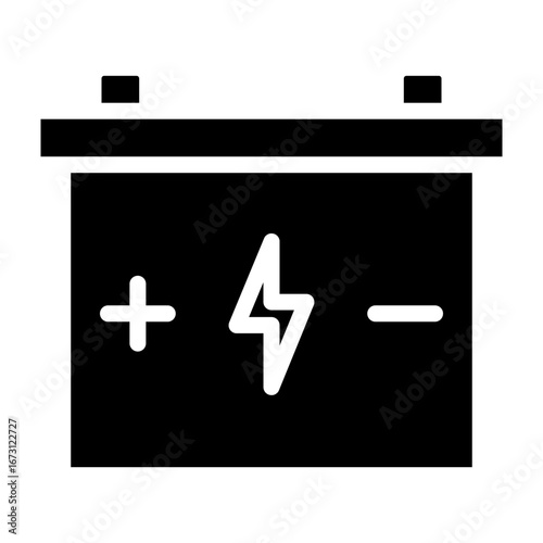 Car Battery Vector Glyph Icon Design