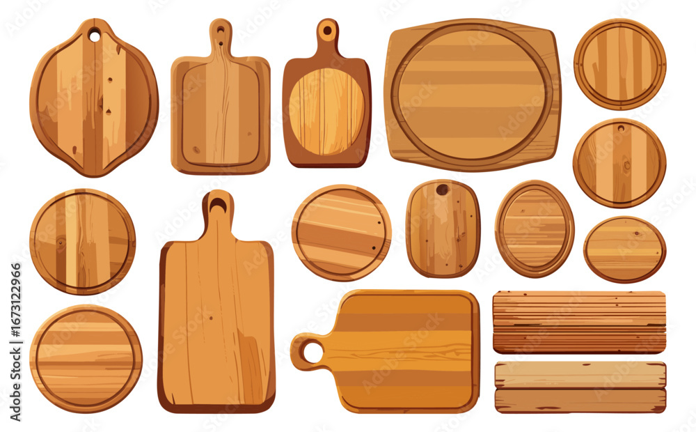 Naklejka premium 木製看板ベクターイラストセット