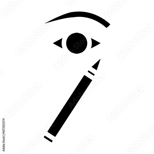 Eyeliner Vector Glyph Icon Design
