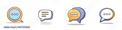 talking vector illustration set featuring detailed, colorful design elements.