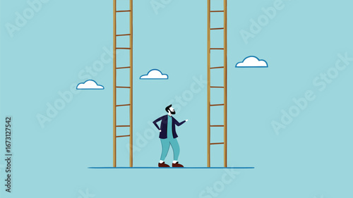 never underestimate the Importance of Small Steps concept vector illustration business people who offer stairs with normal or long step distances
