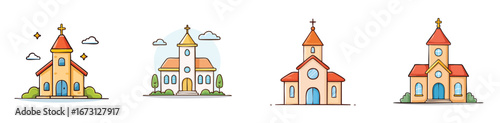church vector pack in contemporary style with balanced composition.