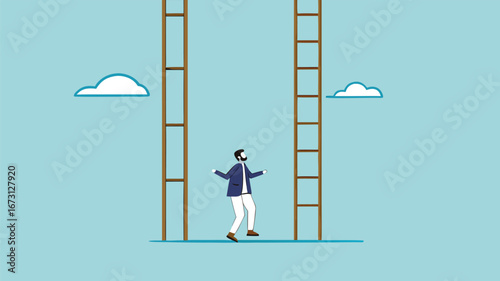 never underestimate the Importance of Small Steps concept vector illustration business people who offer stairs with normal or long step distances
