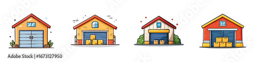warehouse vector pack in contemporary style with balanced composition.