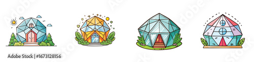 geodesichome vector pack in contemporary style with balanced composition.