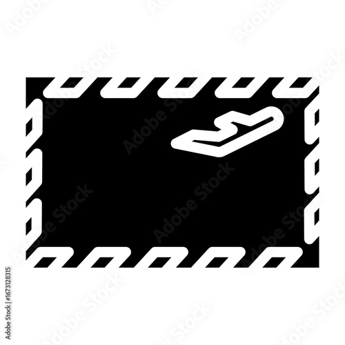 Airmail Envelope Vector Glyph Icon Design